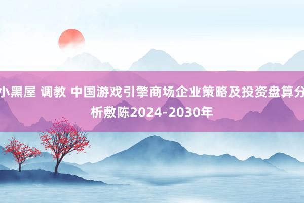 小黑屋 调教 中国游戏引擎商场企业策略及投资盘算分析敷陈2024-2030年