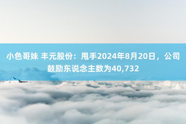 小色哥妹 丰元股份：甩手2024年8月20日，公司鼓励东说念主数为40，732