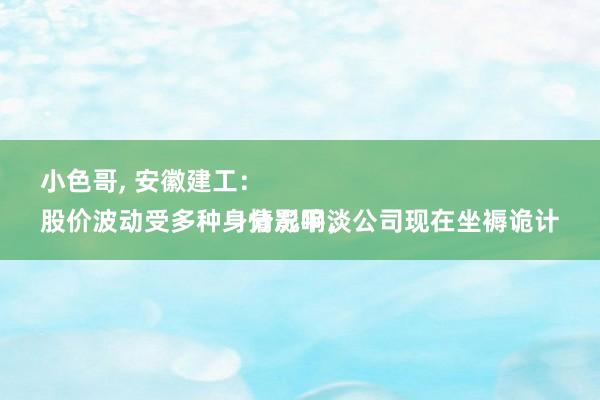 小色哥， 安徽建工：
股价波动受多种身分影响，公司现在坐褥诡计情况平淡