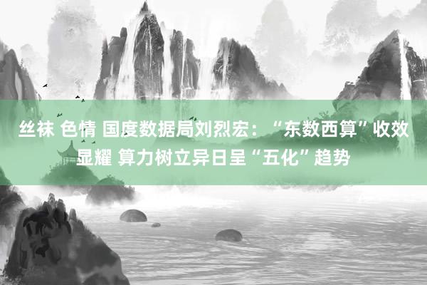 丝袜 色情 国度数据局刘烈宏：“东数西算”收效显耀 算力树立异日呈“五化”趋势