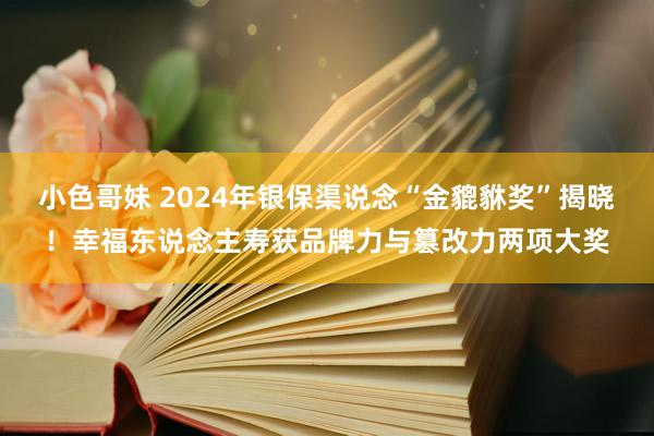 小色哥妹 2024年银保渠说念“金貔貅奖”揭晓！幸福东说念主寿获品牌力与篡改力两项大奖