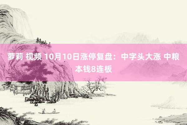 萝莉 视频 10月10日涨停复盘：中字头大涨 中粮本钱8连板