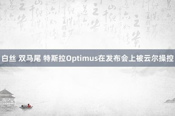 白丝 双马尾 特斯拉Optimus在发布会上被云尔操控