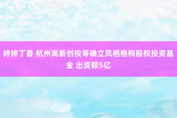 婷婷丁香 杭州高新创投等确立凤栖梧桐股权投资基金 出资额5亿