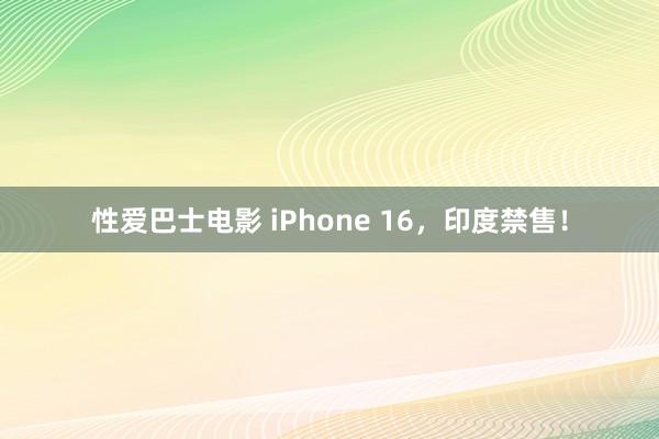 性爱巴士电影 iPhone 16，印度禁售！