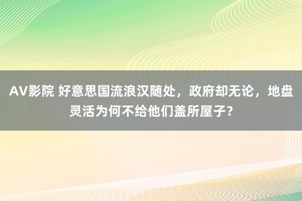 AV影院 好意思国流浪汉随处，政府却无论，地盘灵活为何不给他们盖所屋子？