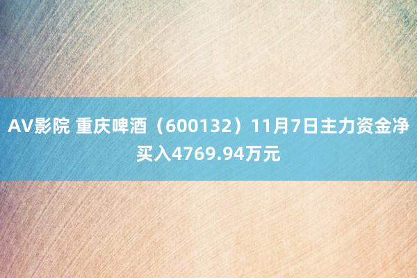 AV影院 重庆啤酒（600132）11月7日主力资金净买入4769.94万元