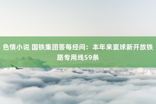 色情小说 国铁集团答每经问：本年来寰球新开放铁路专用线59条