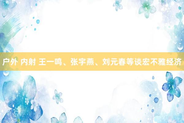 户外 内射 王一鸣、张宇燕、刘元春等谈宏不雅经济