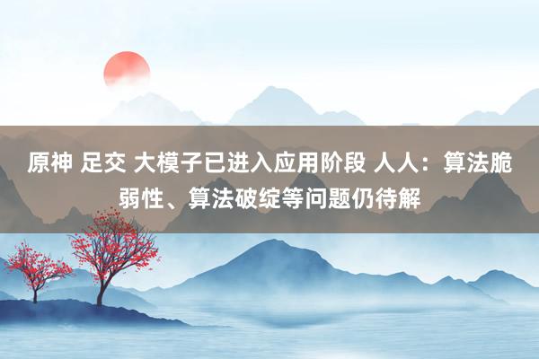 原神 足交 大模子已进入应用阶段 人人：算法脆弱性、算法破绽等问题仍待解