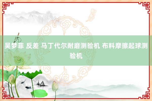 吴梦菲 反差 马丁代尔耐磨测验机 布料摩擦起球测验机