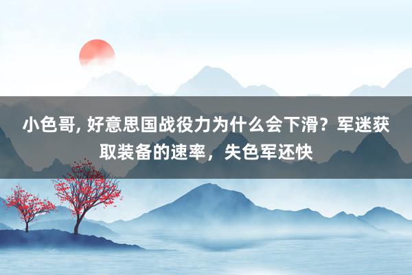 小色哥， 好意思国战役力为什么会下滑？军迷获取装备的速率，失色军还快