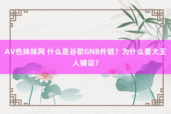 AV色妹妹网 什么是谷歌GNB外链？为什么要大王人铺设？