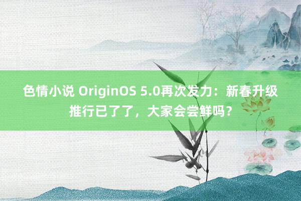 色情小说 OriginOS 5.0再次发力：新春升级推行已了了，大家会尝鲜吗？