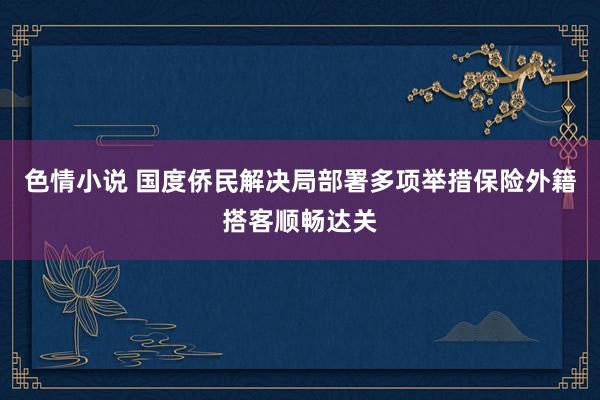 色情小说 国度侨民解决局部署多项举措保险外籍搭客顺畅达关