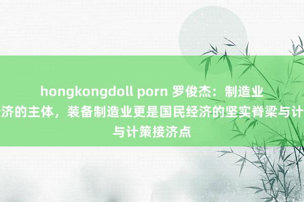 hongkongdoll porn 罗俊杰：制造业是实体经济的主体，装备制造业更是国民经济的坚实脊梁与计策接济点