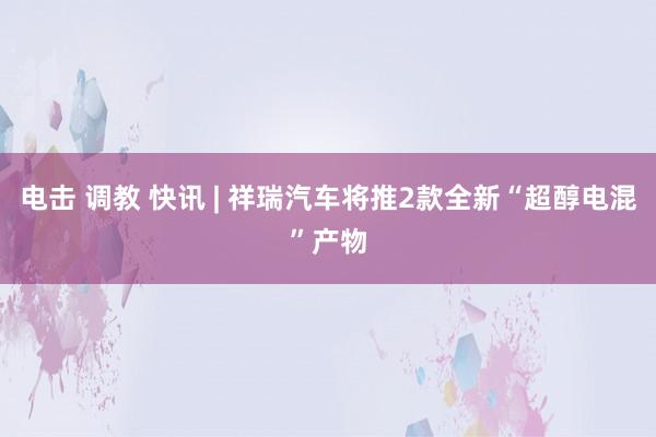 电击 调教 快讯 | 祥瑞汽车将推2款全新“超醇电混”产物