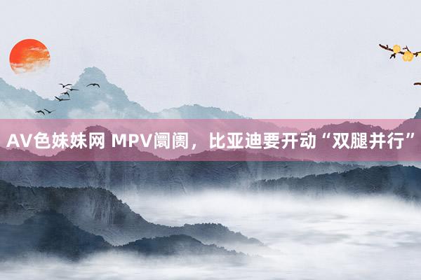 AV色妹妹网 MPV阛阓，比亚迪要开动“双腿并行”