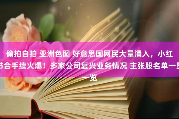 偷拍自拍 亚洲色图 好意思国网民大量涌入，小红书合手续火爆！多家公司复兴业务情况 主张股名单一览