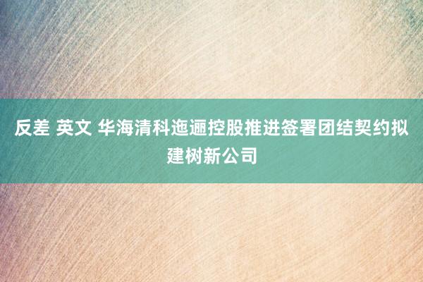 反差 英文 华海清科迤逦控股推进签署团结契约拟建树新公司